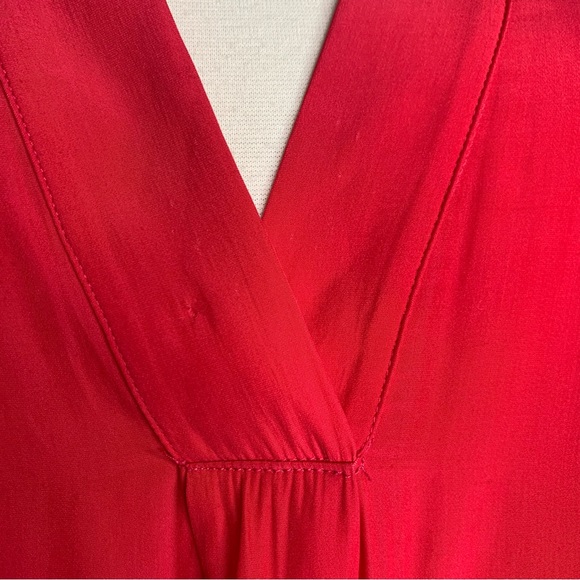 Mela Purdie Watermelon Pink V-Neck Pullover Contrast Material Tunic Top Size L - Picture 8 of 12